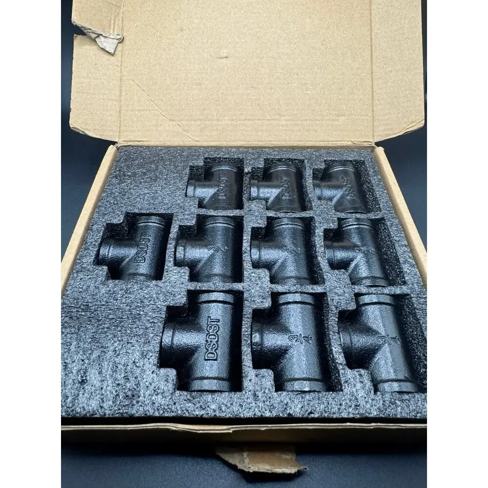 Home TZH Black Malleable Cast iron Pipe Threaded Tee 3/4 INCH Fittings Plumbing
